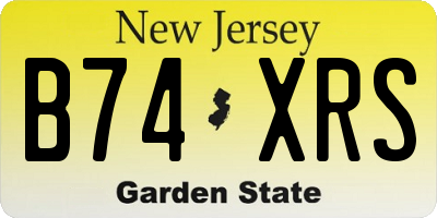 NJ license plate B74XRS