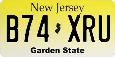 NJ license plate B74XRU