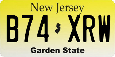 NJ license plate B74XRW