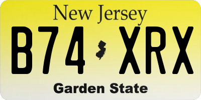 NJ license plate B74XRX