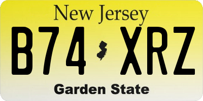 NJ license plate B74XRZ
