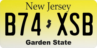 NJ license plate B74XSB