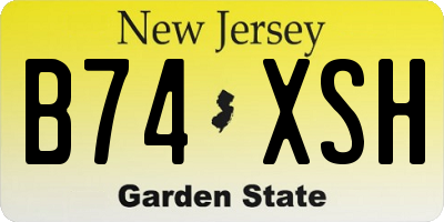 NJ license plate B74XSH