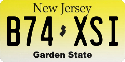 NJ license plate B74XSI