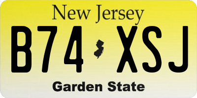 NJ license plate B74XSJ