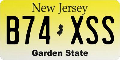 NJ license plate B74XSS