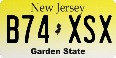 NJ license plate B74XSX