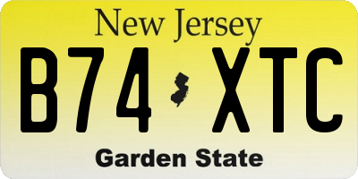 NJ license plate B74XTC