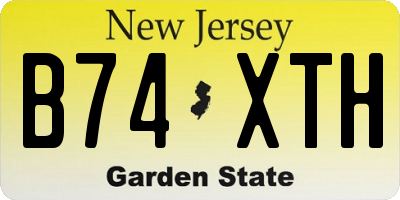 NJ license plate B74XTH