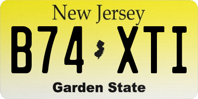 NJ license plate B74XTI