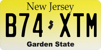 NJ license plate B74XTM