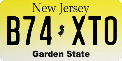 NJ license plate B74XTO