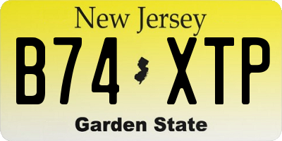 NJ license plate B74XTP