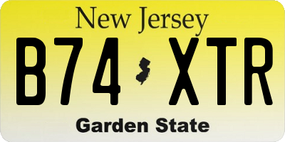 NJ license plate B74XTR