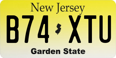 NJ license plate B74XTU