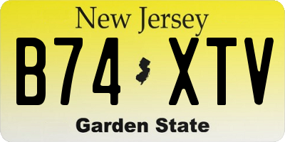 NJ license plate B74XTV