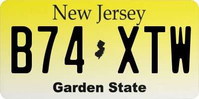 NJ license plate B74XTW