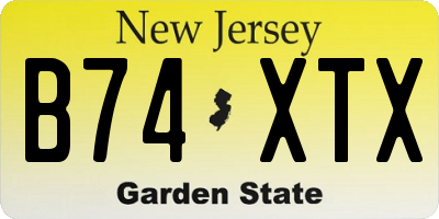 NJ license plate B74XTX