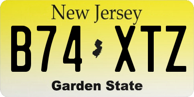 NJ license plate B74XTZ