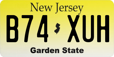 NJ license plate B74XUH