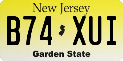NJ license plate B74XUI