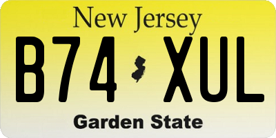 NJ license plate B74XUL