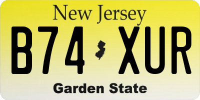 NJ license plate B74XUR