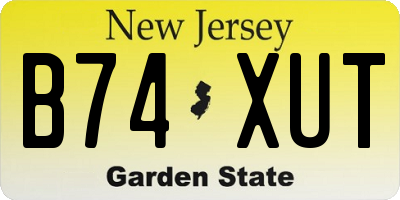 NJ license plate B74XUT