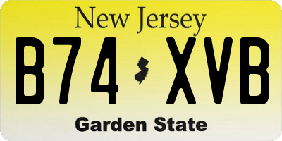 NJ license plate B74XVB