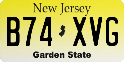 NJ license plate B74XVG