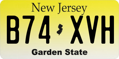 NJ license plate B74XVH