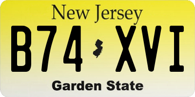 NJ license plate B74XVI