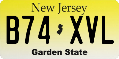 NJ license plate B74XVL