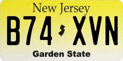 NJ license plate B74XVN