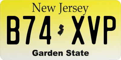 NJ license plate B74XVP
