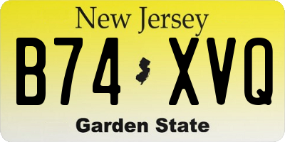 NJ license plate B74XVQ