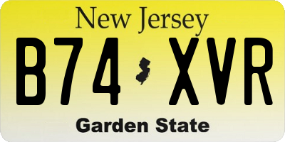 NJ license plate B74XVR
