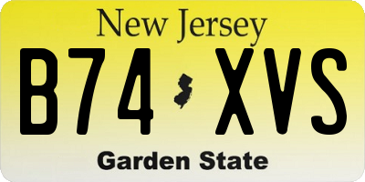NJ license plate B74XVS