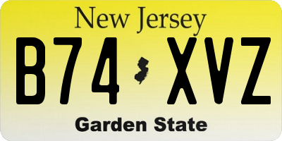 NJ license plate B74XVZ