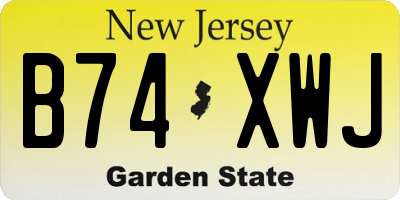 NJ license plate B74XWJ