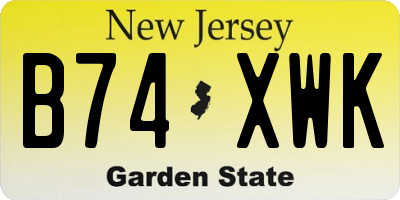 NJ license plate B74XWK