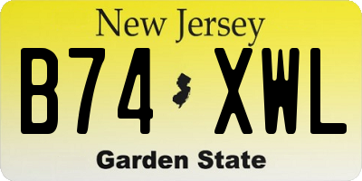 NJ license plate B74XWL
