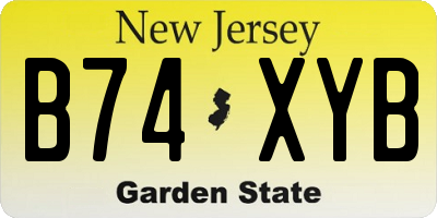 NJ license plate B74XYB