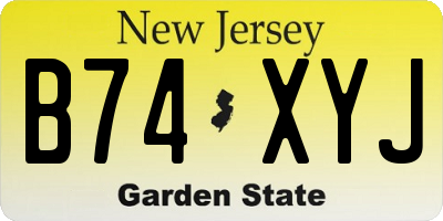 NJ license plate B74XYJ