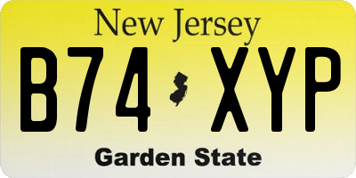 NJ license plate B74XYP