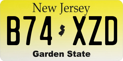 NJ license plate B74XZD