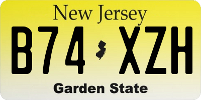 NJ license plate B74XZH