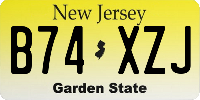 NJ license plate B74XZJ