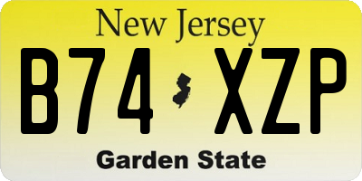 NJ license plate B74XZP