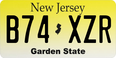 NJ license plate B74XZR